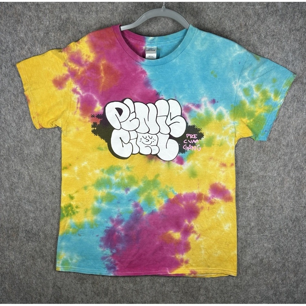 Penis Girl Pre Cum Gang Portland Graffiti Tie Dye T-Shirt Large ColorTone